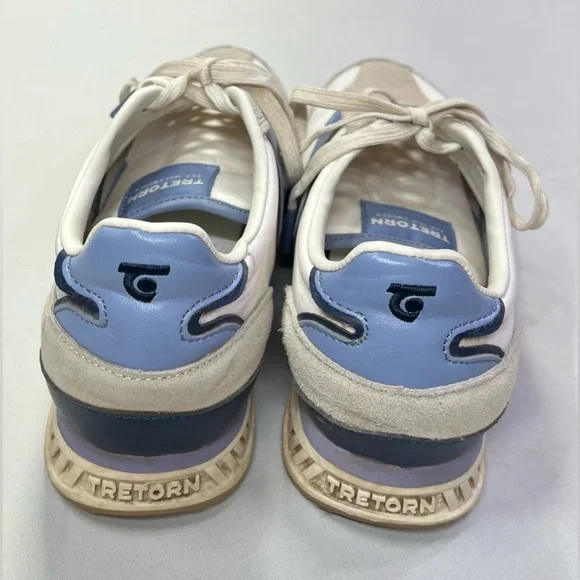 Tretorn Rawlins Elite White and Blue Athletic Shoes Sneakers Suede Leather - 9 - Picture 5 of 7